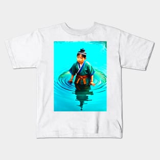 Oriental boy in the magical lake Kids T-Shirt